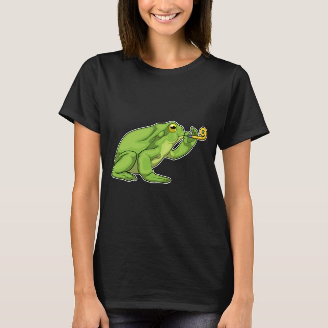 Frosch Party Horn T-Shirt (Vorderseite)