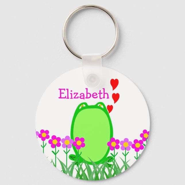 Frosch Personalisiert mit Namen Schlüsselanhänger (Vorderseite)