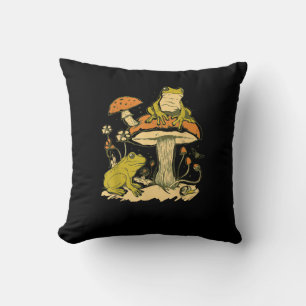 Frosch-Pilz-Cottagecore-Ästhetik-Goblincore-Schnit Kissen