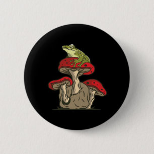 Frosch-Pilz-Cottagecore-Klassischer Retro-Charme Button
