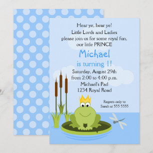 Frosch Prince Birthday Party Einladung