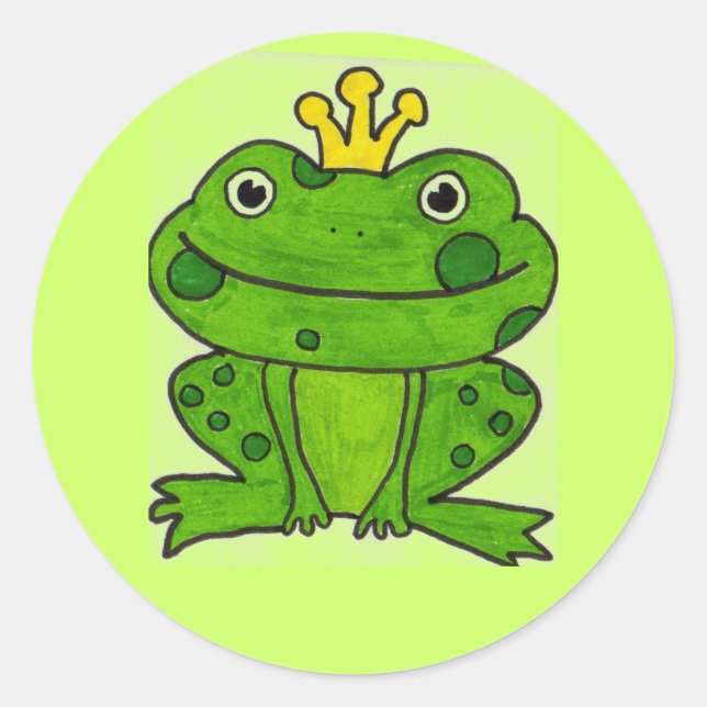 Frosch-Prince Runder Aufkleber (Vorderseite)