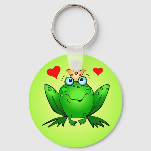 Frosch Prince Schlüsselanhänger mit Herz (Vorderseite)