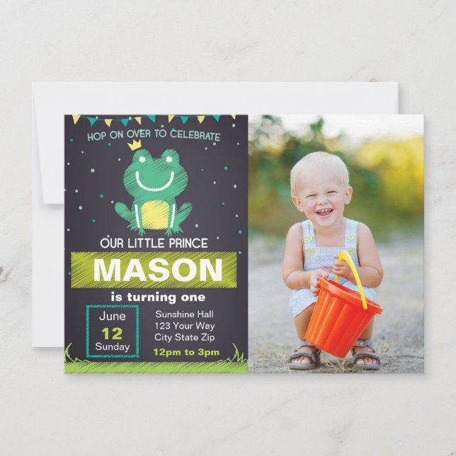 Frosch-Prinz Birthday Invitation mit Bild Einladung (Vorderseite)