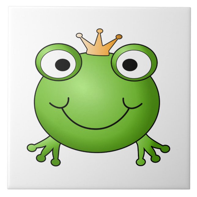 Frosch-Prinz. Glücklicher Frosch Fliese (Vorderseite)