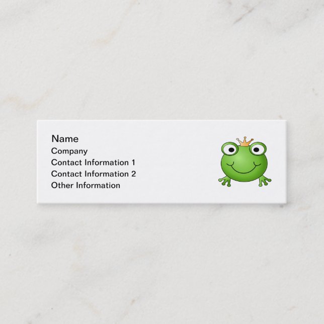 Frosch-Prinz. Glücklicher Frosch Mini Visitenkarte (Vorderseite)