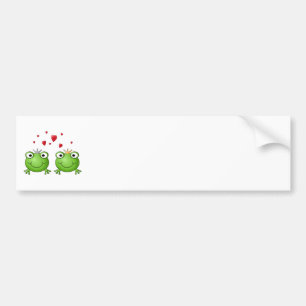 Frosch-Prinz und Frosch-Prinzessin, mit Herzen Autoaufkleber