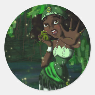 Frosch-Prinzessin Runder Aufkleber