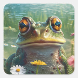 Frosch Quadratischer Aufkleber