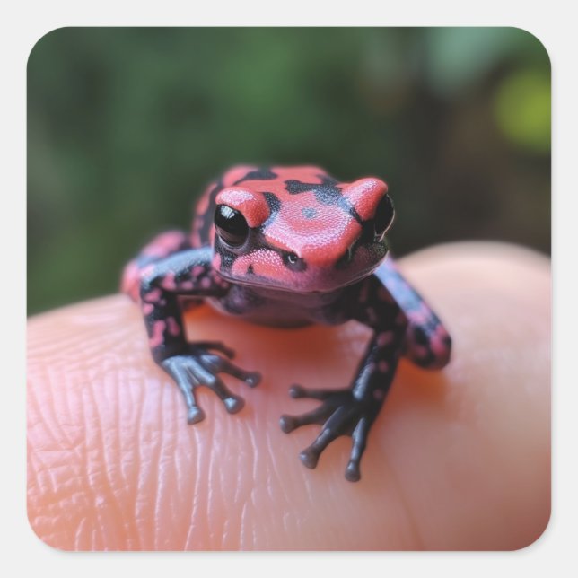 Frosch Quadratischer Aufkleber (Vorderseite)