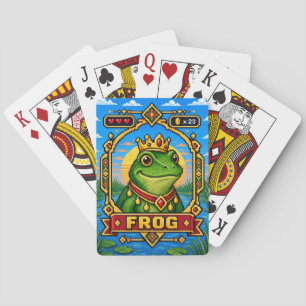 Frosch Retro 8-Bit Pixel Art Spielkarten