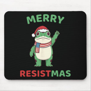 Frosch Retro Frohe Resistmas Lustiger Politischer Mousepad
