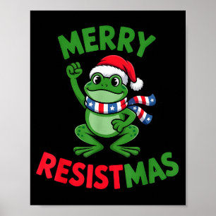 Frosch Retro Frohe Resistmas Lustiger Politischer Poster