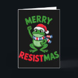 Frosch Retro Frohe Resistmas Lustiges Politisches  Karte<br><div class="desc">Frosch Retro Frohe Resistmas Lustiges Politisches Weihnachten</div>