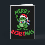 Frosch Retro Frohe Resistmas Lustiges Politisches  Karte<br><div class="desc">Frosch Retro Frohe Resistmas Lustiges Politisches Weihnachten</div>
