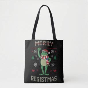 Frosch Retro Fröhliches Resistmas Lustiger Politis Tasche