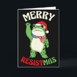 Frosch Retro Fröhliches Widerstand Weihnachten Lus Karte<br><div class="desc">Frosch Retro Fröhliches Widerstand Weihnachten Lustig Politisch Weihnachten _2</div>