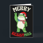 Frosch Retro Fröhliches Widerstand Weihnachten Lus Karte<br><div class="desc">Frosch Retro Fröhliches Widerstand Weihnachten Lustig Politisch Weihnachten _2</div>