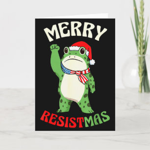 Frosch Retro Fröhliches Widerstand Weihnachten Lus Karte