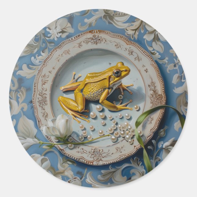 Frosch - runde Sticker für Schreibwaren (Vorderseite)