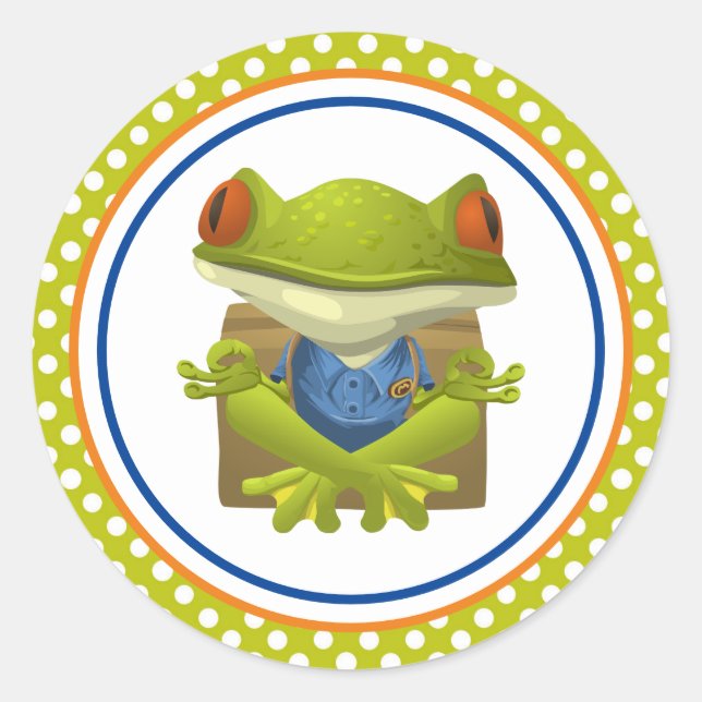 Frosch Runder Aufkleber (Vorderseite)