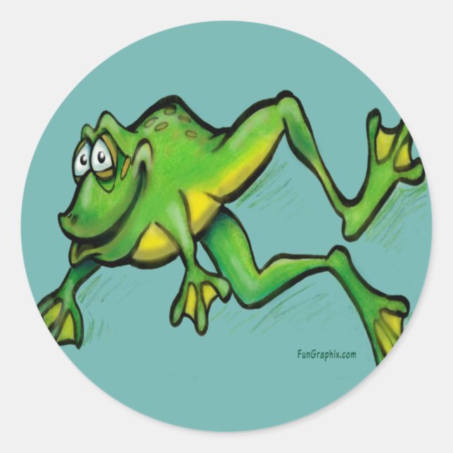 Frosch Runder Aufkleber (Vorderseite)