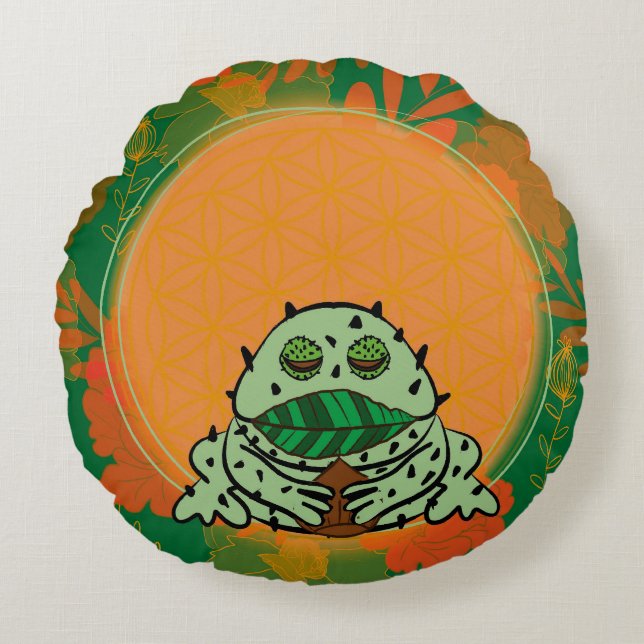 Frosch Rundes Kissen (Vorderseite)