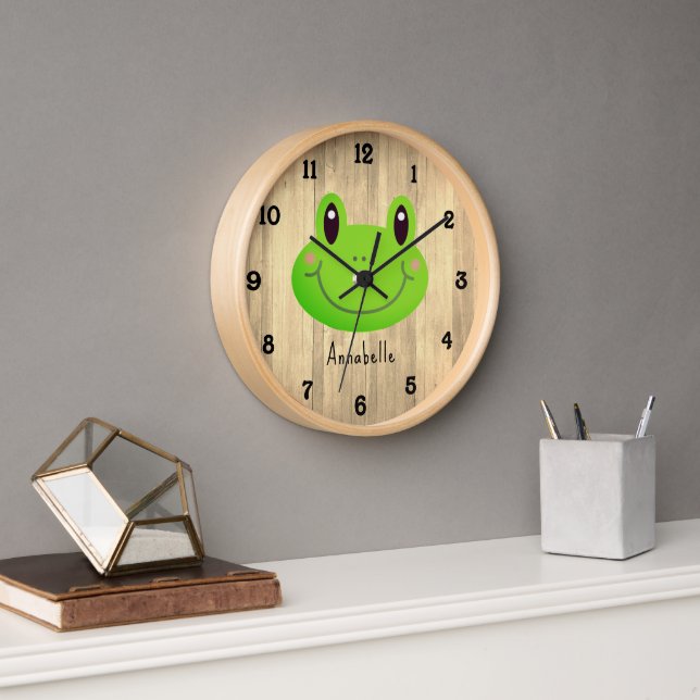 Frosch Rustikale Kinder Uhr (Büro)