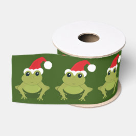 Frosch Santa Green Weihnachten Ripsband