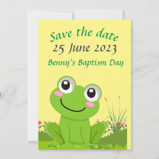 Frosch SAVE THE DATE - bearbeitbarer Text Einladung