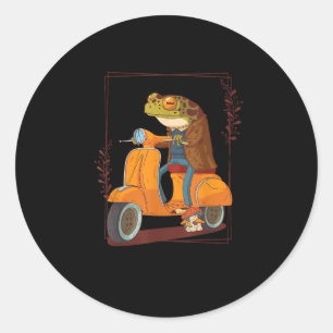 Frosch-Scooter-Pilz-Goblincore-Akademia Runder Aufkleber
