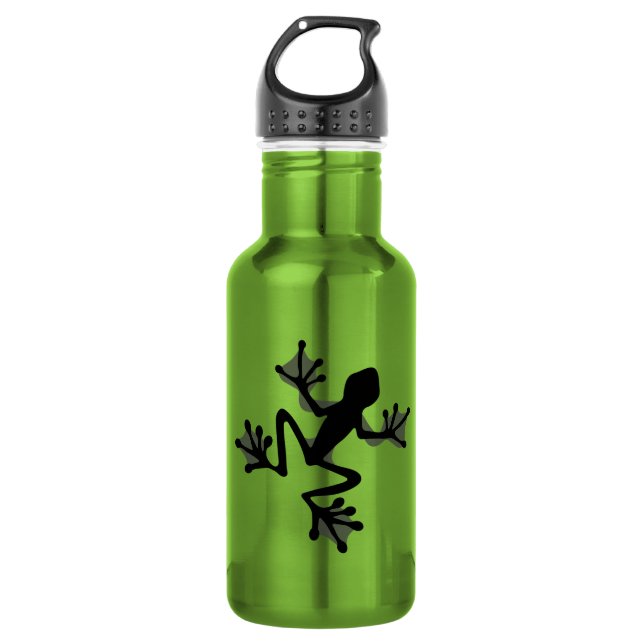 Frosch-Silhouette Edelstahlflasche (Vorderseite)