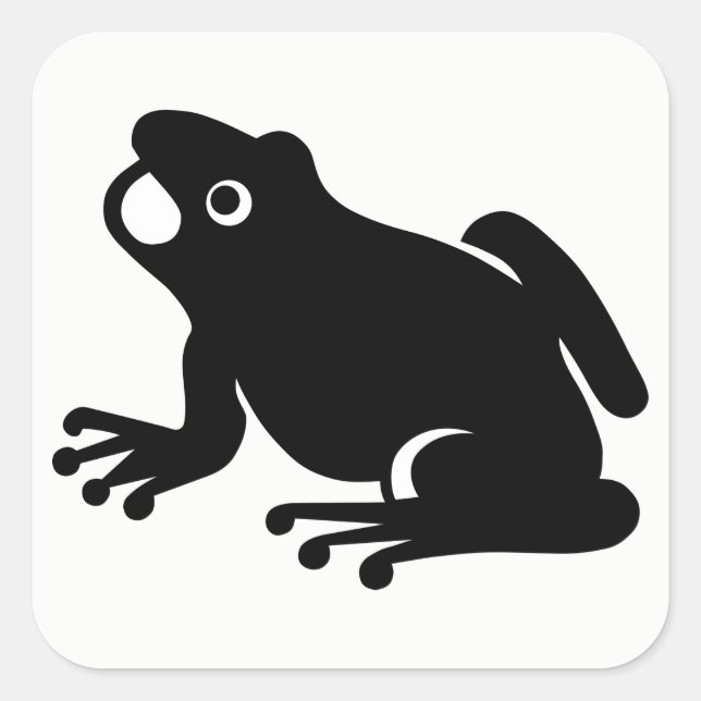 Frosch-Silhouette Quadratischer Aufkleber (Vorderseite)