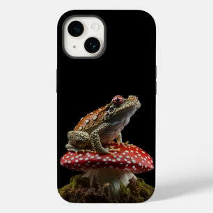 Frosch sitzend auf Pilz Cottagecore Case-Mate iPhone 14 Hülle