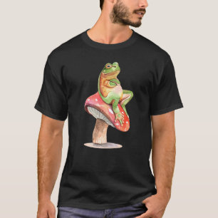 Frosch sitzend auf Pilzfröschen Niedliche Frösche T-Shirt