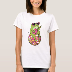 Frosch sitzt auf Tanzball und spielt Gitarre T-Shirt