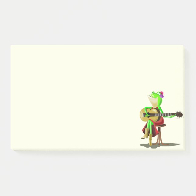 Frosch spielen Gitarre Funny Post es Notizen (Vorderseite)