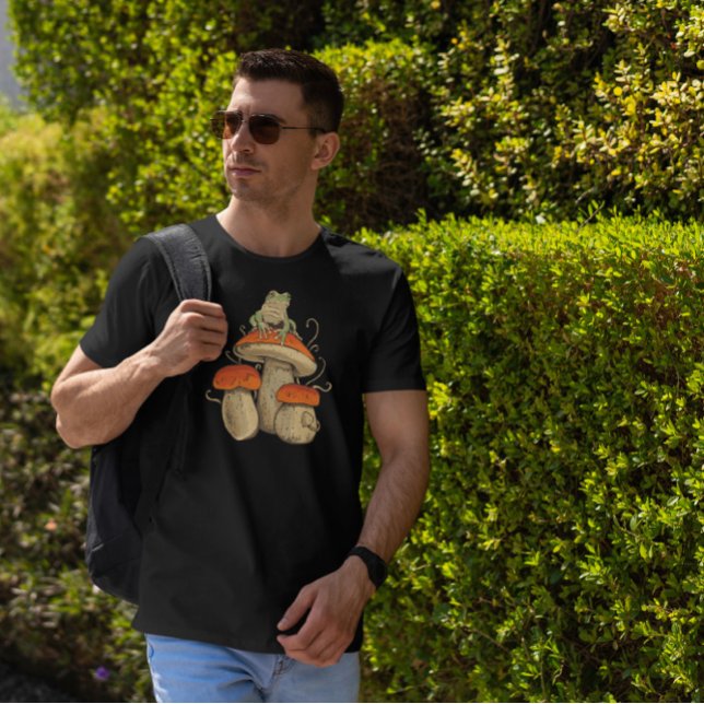 Frosch spielt Banjo im Pilz T-Shirt (Von Creator hochgeladen)