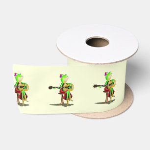 Frosch spielt Gitarre Band Geschenk - Ihre Farben Satinband