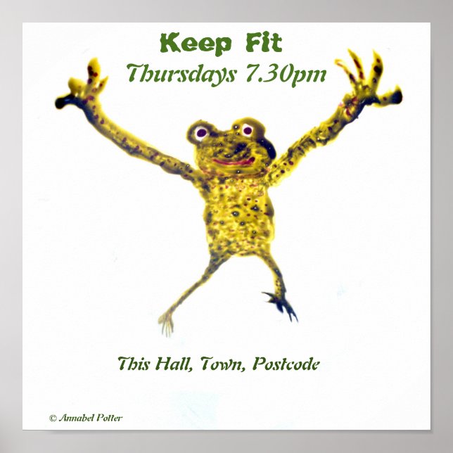 Frosch springen, tanzende Kunst Poster (Vorne)