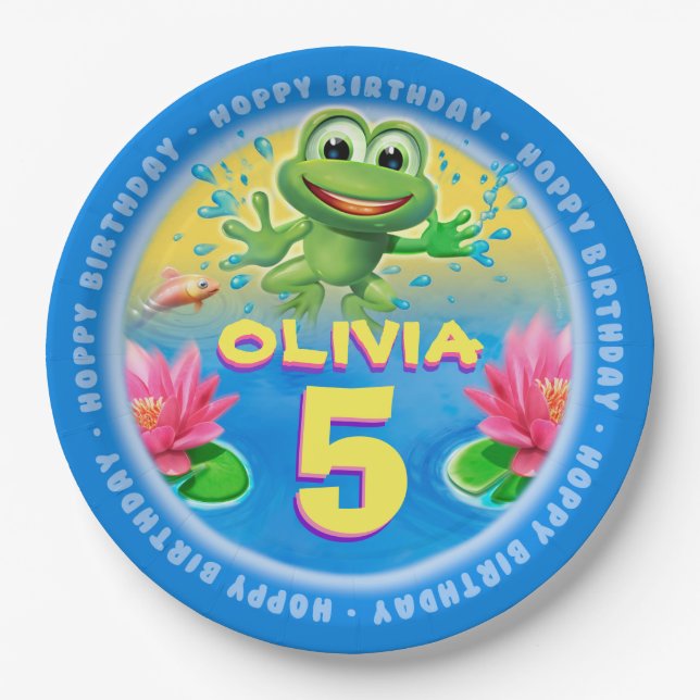 Frosch springend, fertigen Sie PapierPartyplatte 9 Pappteller (Vorderseite)