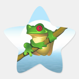 Frosch Stern-Aufkleber