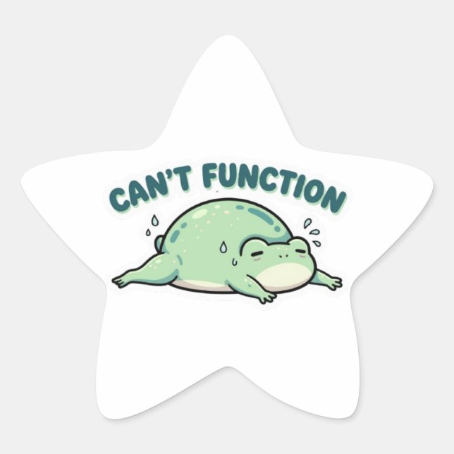 Frosch-Sticker „Kann nicht funktionieren“ Süßer er Stern-Aufkleber (Vorderseite)