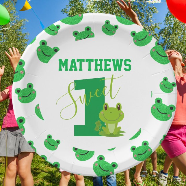 Frosch Sweet Birthday Party Pappteller (Frog Sweet Birthday Party Paper Plates)