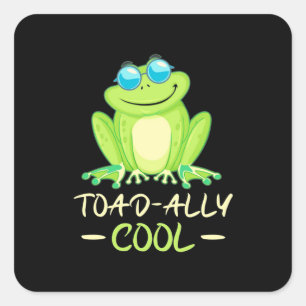 Frosch total Cool Quadratischer Aufkleber
