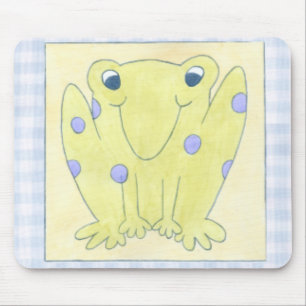 Frosch-Trio auf Gingham-Stoff Mousepad