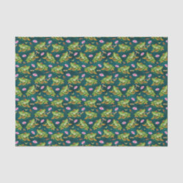 Frosch tropisches Lily Pad Dragonfly Fischteich Mu Seidenpapier