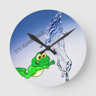 Frosch-Uhr Runde Wanduhr