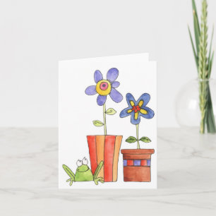 Frosch und Blume - Karte