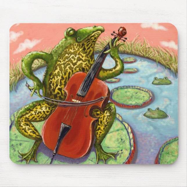 Frosch und Cello Mousepad (Vorne)